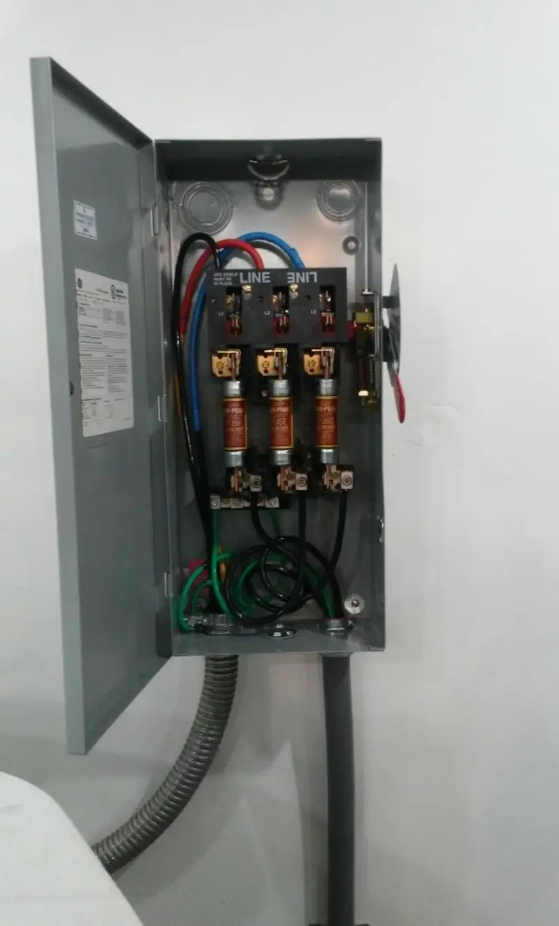 Three-phase disconnect switch installed for Electrical Wiring & Rewiring in Hacienda Heights